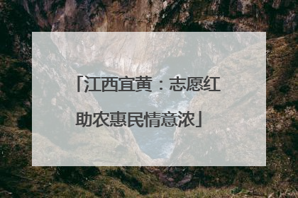 江西宜黄：志愿红助农惠民情意浓