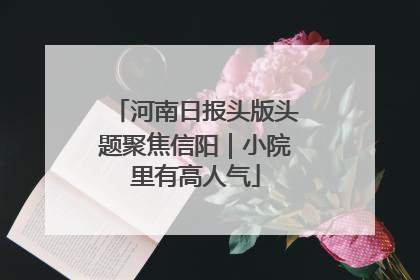 河南日报头版头题聚焦信阳｜小院里有高人气