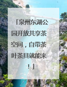 泉州东湖公园开放共享茶空间，自带茶叶茶具就能来！