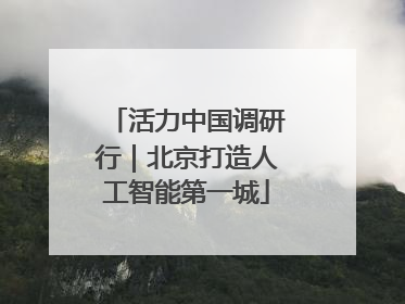 活力中国调研行｜北京打造人工智能第一城