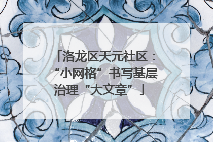 洛龙区天元社区：“小网格”书写基层治理“大文章”