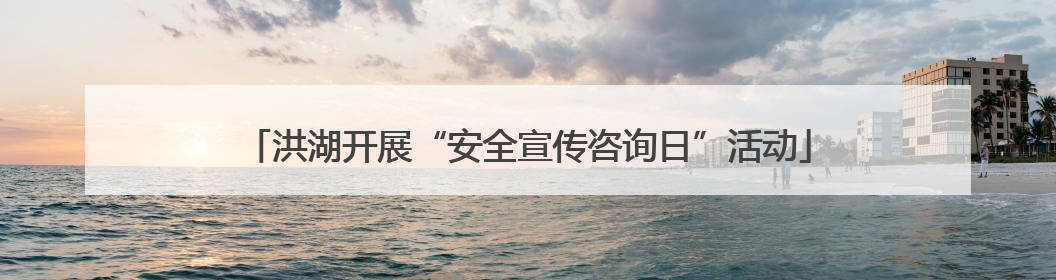 洪湖开展“安全宣传咨询日”活动