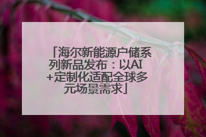 海尔新能源户储系列新品发布：以AI+定制化适配全球多元场景需求