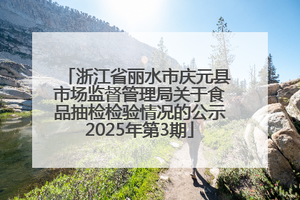 浙江省丽水市庆元县市场监督管理局关于食品抽检检验情况的公示2025年第3期