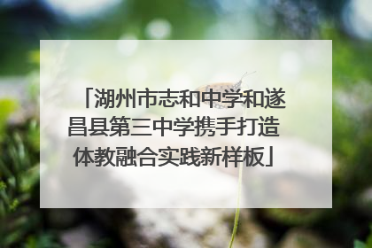 湖州市志和中学和遂昌县第三中学携手打造体教融合实践新样板