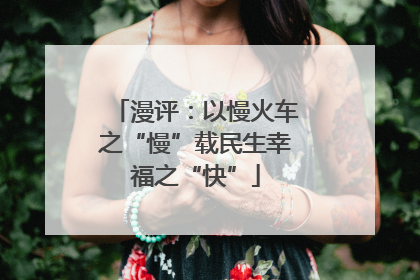 漫评：以慢火车之“慢”载民生幸福之“快”