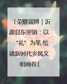 荣耀淄博｜沂源县东里镇：以“礼”为笔 绘就新时代乡风文明画卷
