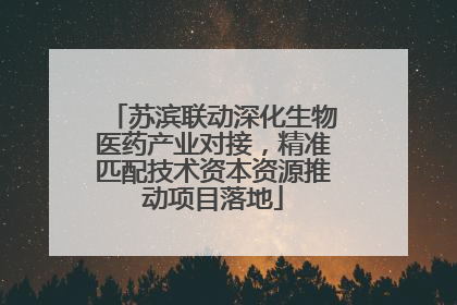 苏滨联动深化生物医药产业对接，精准匹配技术资本资源推动项目落地