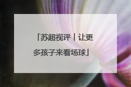 苏超视评︱让更多孩子来看场球