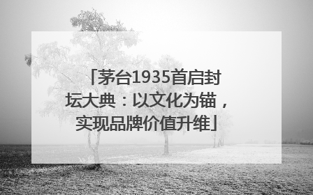 茅台1935首启封坛大典：以文化为锚，实现品牌价值升维