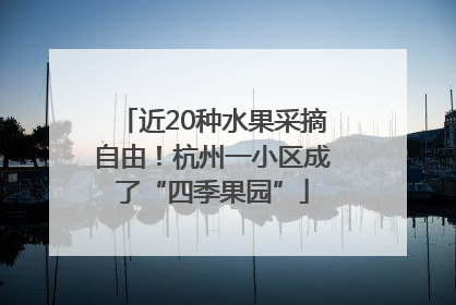 近20种水果采摘自由！杭州一小区成了“四季果园”