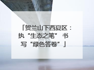 贺兰山下西夏区：执“生态之笔” 书写“绿色答卷”