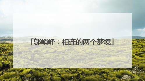 邬峭峰：相连的两个梦境