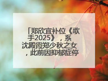 郑欣宜补位《歌手2025》，系沈殿霞郑少秋之女，此前因抑郁症停工两年
