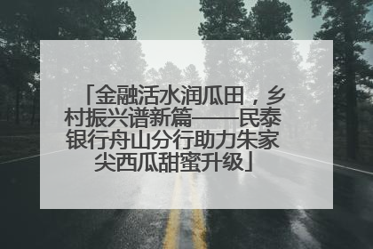 金融活水润瓜田，乡村振兴谱新篇——民泰银行舟山分行助力朱家尖西瓜甜蜜升级