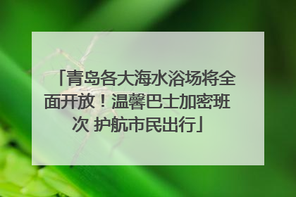 青岛各大海水浴场将全面开放！温馨巴士加密班次 护航市民出行