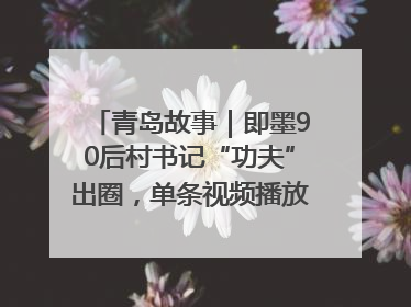 青岛故事｜即墨90后村书记“功夫”出圈，单条视频播放量过600万