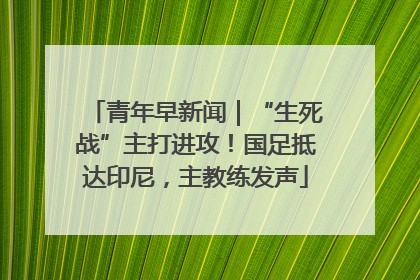 青年早新闻｜“生死战”主打进攻！国足抵达印尼，主教练发声