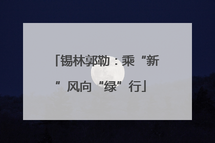锡林郭勒：乘“新”风向“绿”行