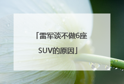 雷军谈不做6座SUV的原因