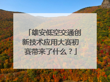 雄安低空交通创新技术应用大赛初赛带来了什么？