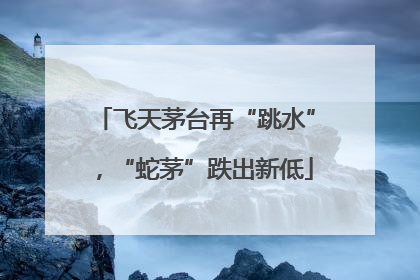 飞天茅台再“跳水”，“蛇茅”跌出新低