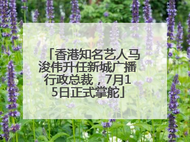 香港知名艺人马浚伟升任新城广播行政总裁，7月15日正式掌舵