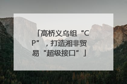 高桥义乌组“CP”，打造湘非贸易“超级接口”