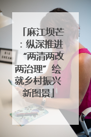 麻江坝芒：纵深推进“两清两改两治理”绘就乡村振兴新图景