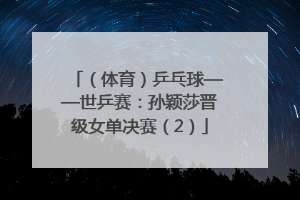 （体育）乒乓球——世乒赛：孙颖莎晋级女单决赛（2）