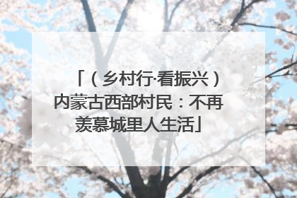 （乡村行·看振兴）内蒙古西部村民：不再羡慕城里人生活
