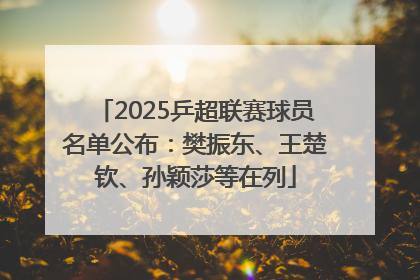 2025乒超联赛球员名单公布：樊振东、王楚钦、孙颖莎等在列