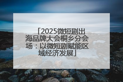 2025微短剧出海品牌大会桐乡分会场：以微短剧赋能区域经济发展