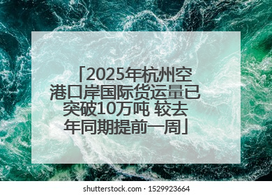 2025年杭州空港口岸国际货运量已突破10万吨 较去年同期提前一周