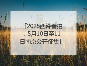 2025西泠春拍，5月10日至11日南京公开征集