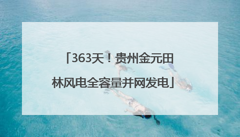 363天！贵州金元田林风电全容量并网发电