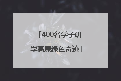 400名学子研学高原绿色奇迹