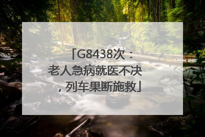 G8438次：老人急病就医不决，列车果断施救